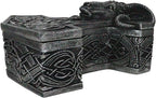 Ebros Gift Viking Ram Skull Thor Hammer Mjolnir with Runes Knotwork Decorative Jewelry Box Figurine Norse God of Thunder Scandinavian Mythology Collectible Trinket Stash Boxes