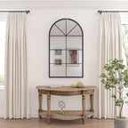 ironsmithn Arched Window Mirror, 41.3"x24" Grid Arch Mirror, Black Metal Windowpane Mirrors for Living Room Fireplace Entryway Bedroom Hallway Home Decor