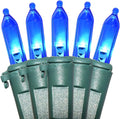 Holiday Essence Blue LED Xmas String Light 100 Count Green Wire 26.9 Ft Incandescent Hanukkah Traditional Light for Indoor Outdoor Home Décor, Wedding Lighting Decoration