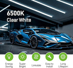Pak 4FT LED Shop Lights, 2300LM 6500K Cool White, 20W Energy Efficient Linkable Ceiling and Under Cabinet Lighting, T5 Integrated Utility Fixture for Garage, Workshop, Basement, FCC Certified, 8 Pack