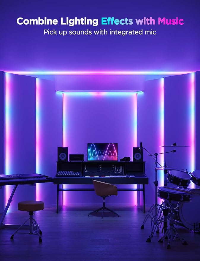 Govee RGBIC LED Strip Lights 9.8ft with Covers, Smart LED Lights Work with Alexa and Google Assistant, Diffuser Channel with LED Lights for Bedroom, Skirting Lines, Studio, Cabinet