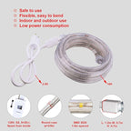 Red LED Lights, 16ft Rope Lights, Flexible and Connectable Strip Lighting, Waterproof for Indoor Outdoor Use, 360 Beam Angle, High Brightness for Home Christmas Thanksgiving Halloween