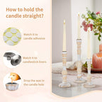 NUPTIO Taper Candle Holders Boho: Set of 6 Tall Wooden Candlestick Holder for Thanksgiving Table Centerpieces Decoration