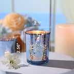 LETINE Blue Votive Candle Holders Set of 36 -Mercury Glass Candle Holders for Wedding & Baby Shower Decor - Ideal for Bridal Shower & Centerpieces for Tables