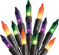 Dazzle Bright Purple Orange and Green Halloween Lights, 20FT 100 Count Mini String Lights, Waterproof Halloween Decorations for Outdoor Indoor Patio Home Party Garden Yard Decor