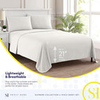 Twin Sheets - Breathable Luxury Sheets with Full Elastic & Secure Corner Straps Built In - 1800 Supreme Collection Extra Soft Deep Pocket Bedding Set, Sheet Set, EXTRA DEEP pocket - Twin, Ivory