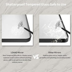 LOAAO 40X32 Inch Black Metal Framed Bathroom Mirror for Wall, Matte Black Bathroom Vanity Mirror Farmhouse, Large Rounded Rectangle Mirror, Anti-Rust, Tempered Glass, Hangs Horizontally or Vertically