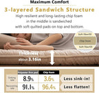 EMOOR Japanese Floor Futon Mattress Anti-Sag Twin-XL Made in Japan 100% Cotton Chip Foam Gray, Shikibuton Foldable Sleeping Bed Tatami Mat