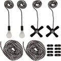 Iceyyyy Ceiling Fan Pull Chains Set Including 4Pcs Beaded Ball Fan Pull Chain Pendant, Extra 8Pcs Beaded and Pull Loop Connectors, 2Pcs 35.4 inches Fan Pull Chain Extension …