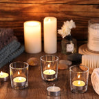 36Pcs Clear Tealight Candle Holder with 36pcs Tea Light Candles, Votive Candle Holders Glass with 4.5 Hour Long Burning for Table Centerpiece, Wedding Decor, Propose Party Home Decor