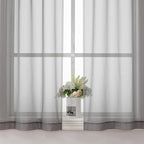 Aiyufeng 2 Piece Grey Short Sheer Curtains 45 Inch Length, Light Filtering Kitchen Curtain for Bedrrom/Living Room/Kitchen Window, Voile Top Dual Rod Pocket, 2 x 40 W x 45" L