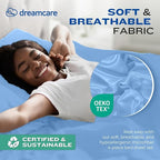 DREAMCARE Full Size Sheets – 4 pc – up to 21” Deep Full Sheet Set – Hotel Luxury Sheets & Pillowcases – Superior Softness 100% Fine Microfiber with Side Pocket – Light Blue