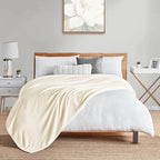Walensee Fleece Blanket Plush Throw Fuzzy Lightweight (XL-Twin Size 66x90 Cream) Super Soft Microfiber Flannel Blankets for Couch, Bed, Sofa Ultra Luxurious Warm and Cozy for All Seasons