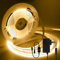iNextStation COB LED Strip Light Warm White 3000K 16.4FT 5M, DC12V CRI 93+ Dimmable Flexible LED Tape Lights for Bedroom, Kitchen, TV Backlight, Cupboard, Wardrobe, Home Lighting Decor