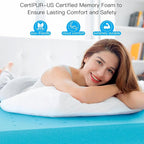 3 Inch Twin (39"x75") Memory Foam Mattress Topper, Cooling Gel Infused Mattress Pad, Soft Bed Topper for Pressure Relief Back Pain, Breathable, CertiPUR-US Certified