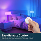 Linkind Smart Light Bulbs with Remote Control, Smart Bulb That Work with Alexa & Google Home, LED Light Bulbs Color Changing 64 Preset Scenes, A19 E26 2.4Ghz WiFi Light Bulbs Dimmable 60W 800lm 6 Pack