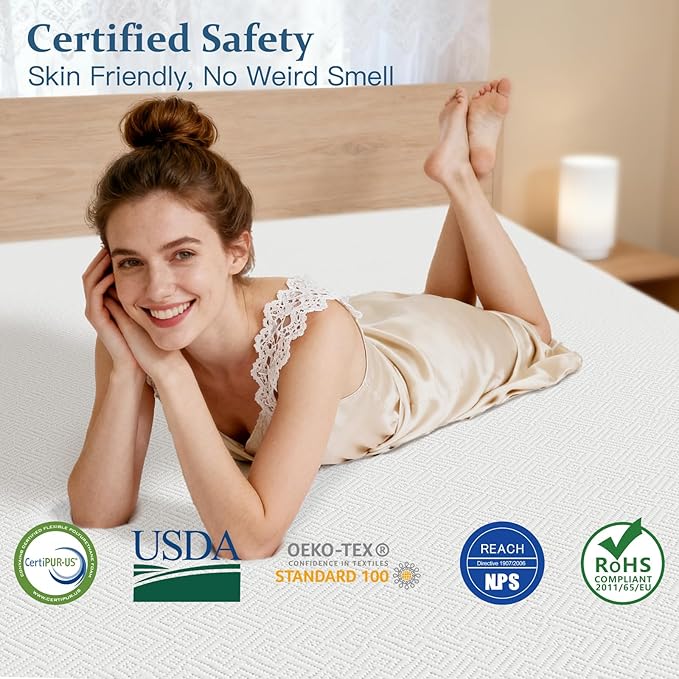 Airensky 3 Inch Memory Foam Mattress Topper,Cooling Gel Infused High Density Twin(39"x75") Topper with Removable Skin-Friendly Cover,Bed Topper for Pressure Relief Back Pain, CertiPUR-US Certified