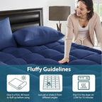 CYMULA King Size Mattress Topper - Extra Thick Cooling Mattress Pad Cover for Back Pain - Soft Mattress Protector Firm Bed Topper Pillow Top with 8-21 Inch Deep Pocket 3D Snow Down Alternative Fill