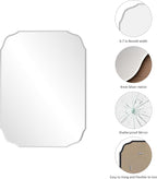 Silver Wall Mirror-Beveled Edge Frameless Mirror for Bathroom, Vanity, Bedroom, Rectangle Mirrors （20X28inch）