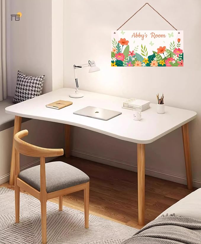 Personalized Planet Sign Funny Flowers Themed For Kids Room Boys Bedroom Door Decor,Custom Name Wall Art Decor Decorative Plate for Girls Room Nursery Little Man Cave