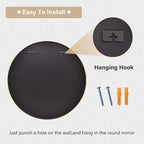 HARRITPURE Round Mirror 19.6 Gold Wall Mounted Circle Mirrors Vanity Mirror with Brushed Aluminum Alloy Frame Modern Decoration for Bathroom, Living Room, Vanity, Bedroom, Entryway