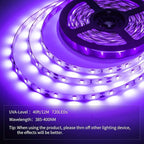 40 Foot Led Black Light Strip Kit, 720 Units Led, 12V Flexible Blacklight Fixtures, Non-Waterproof