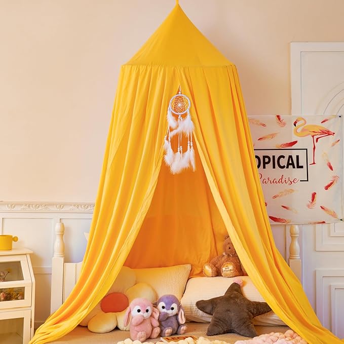 dix-rainbow Princess Decor Canopy for Kids Bed, Soft and Durable Bed Canopy for Girls Room Tent Canopy Dreamy Mosquito Net Bedding, Children Reading Nook Canopies Indoor