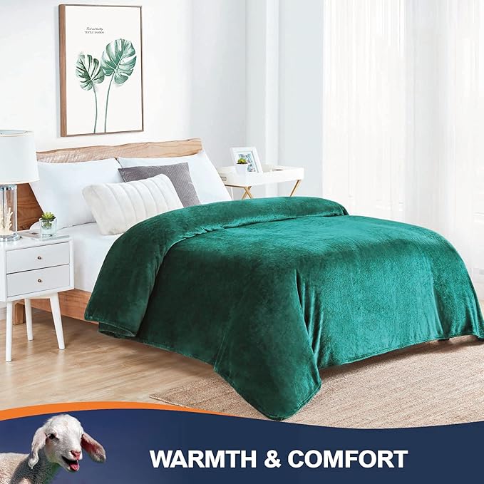 Walensee Fleece Blanket Plush Throw Fuzzy Lightweight (King Size 108x90 Emerald Green) Super Soft Microfiber Flannel Blankets for Couch, Bed, Sofa Ultra Luxurious Warm and Cozy for All Seasons