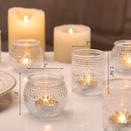 40 Pcs Assorted Clear Votive Candle Holders Bulk- Small Candle Holders Bulk for Wedding Table Decor, Glass Tealight Candle Holder for Fall, Thanksgiving, Christmas, Wedding Party Decor