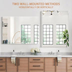 Frameless Mirror for Bathroom Vanity,16x20in Wall Mounted Mirrors for Over Sink Decorative Rectangular Frameless Mirror,With Polished Edge,Hangs Horizontally Or Vertically,Entryways,Room,Shatterproof