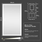 60''x36'' Lighted Mirrors for Bathroom Wall Backlit + Front Lit, Rectangular LED Bathroom Mirror Frameless with Lights Anti Fog, Dimmable, 3 Colors,Tempered Glass, Shatter-Proof (Color 1
