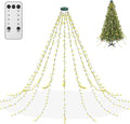aneeway Christmas Tree Lights 480 LED, Christmas Lights with 8 Light Modes & Memory Function, 9.84FT x 16 String Lights with Timer Function & Remote Control for Christmas Decoration - Warm White