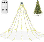 aneeway Christmas Tree Lights 480 LED, Christmas Lights with 8 Light Modes & Memory Function, 9.84FT x 16 String Lights with Timer Function & Remote Control for Christmas Decoration - Warm White