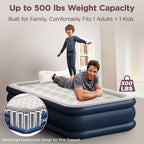 Air Mattress, 18" Raised Full Size Self Inflatable Blow Up Mattress with Built in Pump, Thick Comfort Air Bed with Carry Bag for Camping, Guests & Home, 600lb Capacity Colchon Inflable