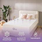 NapQueen Full Mattress, 14 Inch Elizabeth Cooling Gel Memory Foam Mattress, Full Bed Mattress in a Box, CertiPUR-US Certified, Medium Firm, Breathable Soft Fabric Cover