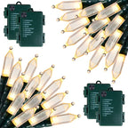 Battery Operated Christmas Lights 4 Pack 20 LED Mini String Lights with 8 Modes Waterproof Tree Lights for Xmas Outdoor Indoor Holiday Party Garden Decor, Warm White