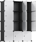 SONGMICS Cube Storage Organizer, 12-Cube Closet Storage Shelves, Modular Bookcase, Black ULPC34HV1