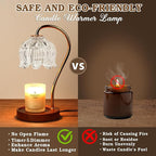 White Clear Candle Warmer Lamp with Timer Dimmer, Flower Candle lamp Warmer, 2 Bulbs, Wax Melter Warmer for Jar Scented Candles, Christmas Birthday Gifts Ideas for Women Mom