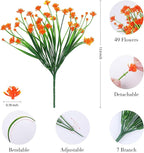 AGIRL 24 Bundles Artificial Fall Flowers Outdoor Indoor Decoration,Fake Plastic Flowers,Faux Mums Plant for Thanksgiving Fall Decor,for Hanging Outside Garden Front Door Porch Patio Window Box
