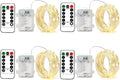 4 Pack Battery Operated Fairy String Lights, 8 Modes 5M Silver Wire with Remote & Timer - 50 LEDs Waterproof for Bedroom, Wedding, Christmas, Party Decorations