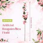 30 Pcs Artificial Faux Bougainvillea Fake Flower Silk Bougainvillea Branches UV Resistant Outdoor Indoor Decoration for Wedding Home Centerpieces Outside Decor (Peach Pink)