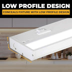 LED Under Cabinet Lighting Hardwired - 3CCT 18 Inch White Finish - Undercabinet Lights for Kitchen - Linkable Undercounter Dimmable Plug in Light or Hard Wired - Under Counter Fixture Direct Wire
