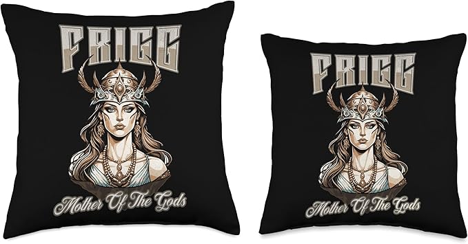 Nordic Vikings Legends Old Norse Mythology Gods Frigg Nordic Scandinavian Legends Old Norse Mythology Gods Throw Pillow, 16x16, Multicolor