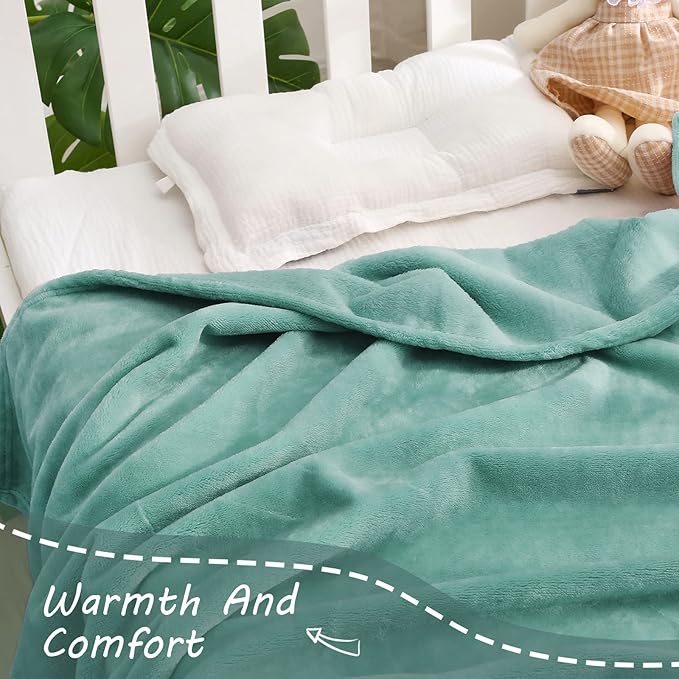 Exclusivo Mezcla Fleece Throw Blanket for Couch, Super Soft and Warm Blankets, Celadon Throw All Season Use, Cozy, Plush, Lightweight, 40x50 Inches