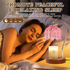 Pink Candle Warmer Lamp with Timer, Dimmable Candle Lamp Warmer, Birthday Gift Idea for Women Mom Who Have Everything, House Warming for New Home, Lotus Wax Melt Warmer for Jar Candles