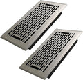 4x8 Inches 2 Pack Heavy Duty Walkable Floor Register - Easy Adjust Air Supply Lever Decorative Floor Vent Covers, Boston Design Vent Covers for Home - Satin Nickel