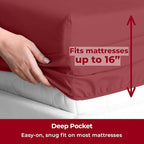 Mellanni Twin Sheets Set - 3 PC Iconic Collection Bedding - Hotel Luxury, Extra Soft, Cooling Bed Sheets - Wrinkle, Fade, Stain Resistant (Twin, Brick Red)