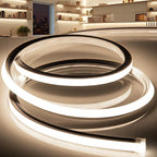LED Strip Lights Neutral White 4000K,65.6ft 110-120V Neon Rope Lights,Flexible Silicone Outdoor Waterproof Neon Strip Lights for Bedroom,Mirror,Kitchen Cabinet, Living Room,Halloween Decor