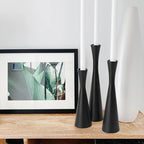 Vixdonos Matte Black Taper Candle Holders Metal Candlestick Holders Set of 3 Table Mantel Decorative Candle Stand for Dinning,Party，Wedding,Home Decor(Matte Black)