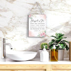 Inspirational Bible Verse Wall Art Decor Pink Luke 1:45 Christian Gifts for Women Scripture Wooden Hanging Sign for Modern Home Office Kids Room Bathroom Bedroom Wall Art Decoration 8 x 10 Inches